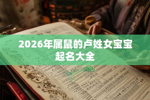 2026年属鼠的卢姓女宝宝起名大全