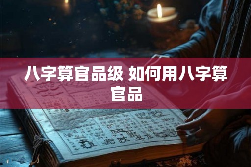 八字算官品级 如何用八字算官品