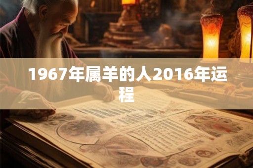 1967年属羊的人2016年运程