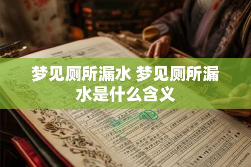 梦见厕所漏水 梦见厕所漏水是什么含义