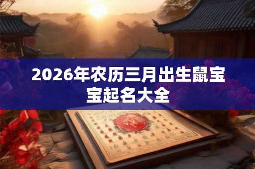 2026年农历三月出生鼠宝宝起名大全