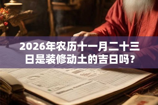 2026年农历十一月二十三日是装修动土的吉日吗? 2026年农历十一月二十三日是装修动土的吉日吗?