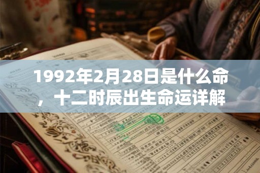 1992年2月28日是什么命，十二时辰出生命运详解