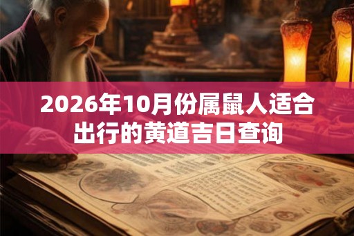 2026年10月份属鼠人适合出行的黄道吉日查询