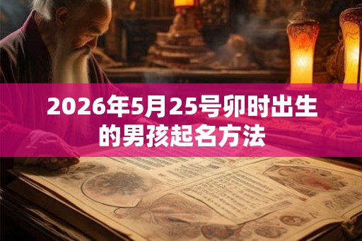 2026年5月25号卯时出生的男孩起名方法
