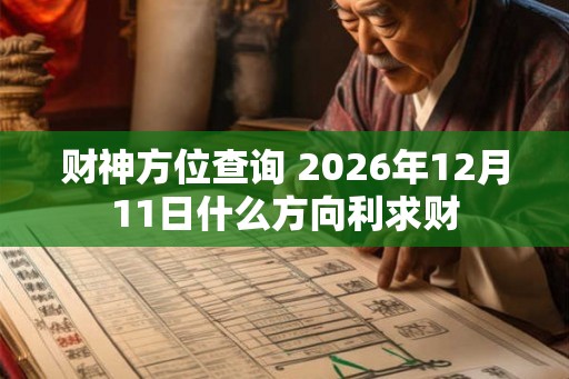 财神方位查询 2026年12月11日什么方向利求财