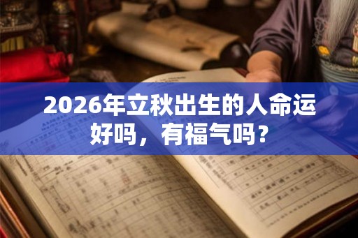 2026年立秋出生的人命运好吗，有福气吗？