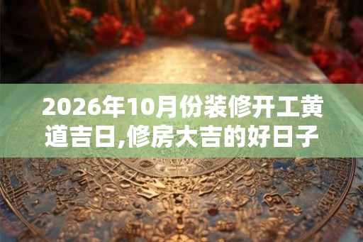2026年10月份装修开工黄道吉日,修房大吉的好日子