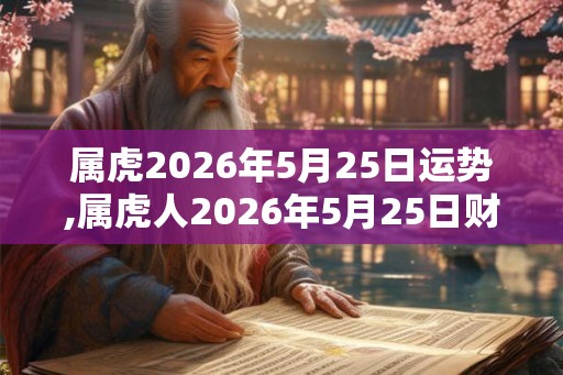 属虎2026年5月25日运势,属虎人2026年5月25日财运,生肖虎2026年5月25日运势