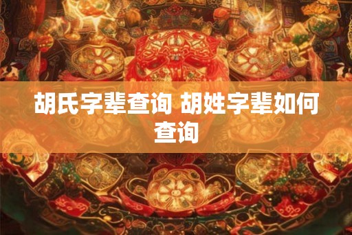 胡氏字辈查询 胡姓字辈如何查询 胡氏字辈查询 胡姓字辈如何查询
