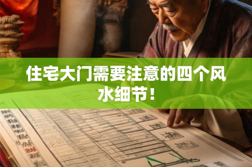 住宅大门需要注意的四个风水细节！