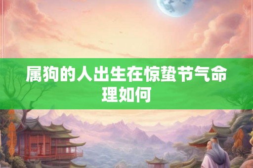 属狗的人出生在惊蛰节气命理如何