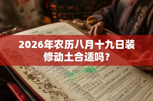 2026年农历八月十九日装修动土合适吗? 2026年农历八月十九日装修动土合适吗?