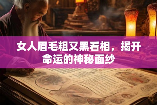 女人眉毛粗又黑看相，揭开命运的神秘面纱