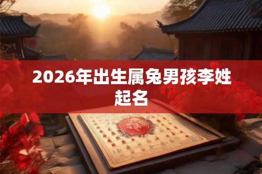 2026年出生属兔男孩李姓起名