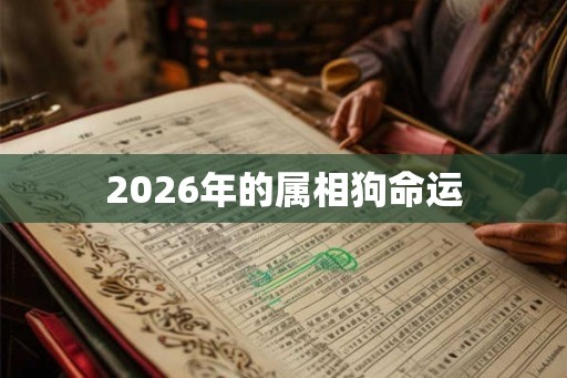 2026年的属相狗命运