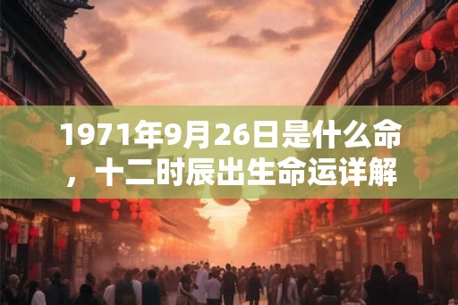 1971年9月26日是什么命，十二时辰出生命运详解