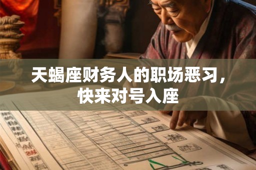 天蝎座财务人的职场恶习，快来对号入座