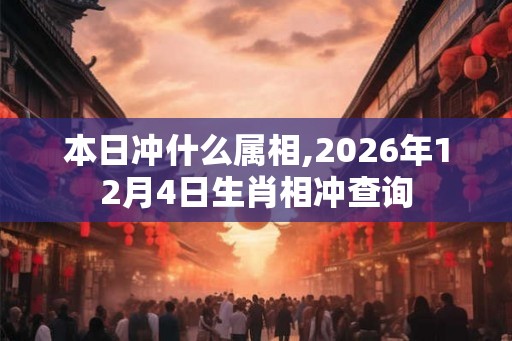 本日冲什么属相,2026年12月4日生肖相冲查询