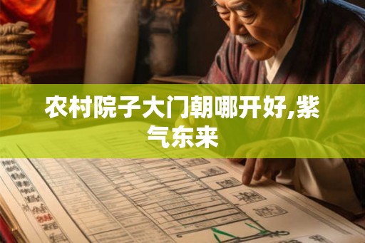 农村院子大门朝哪开好,紫气东来