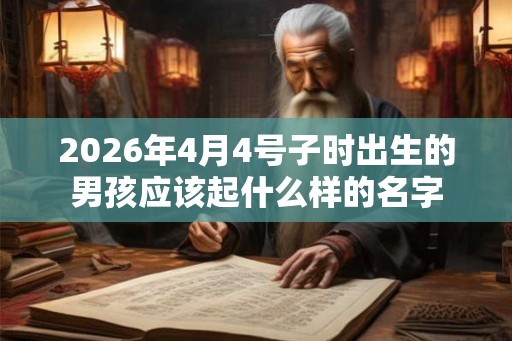 2026年4月4号子时出生的男孩应该起什么样的名字