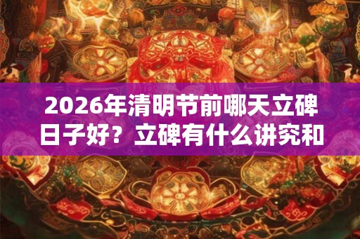 2026年清明节前哪天立碑日子好？立碑有什么讲究和忌讳？