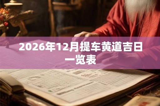2026年12月提车黄道吉日一览表