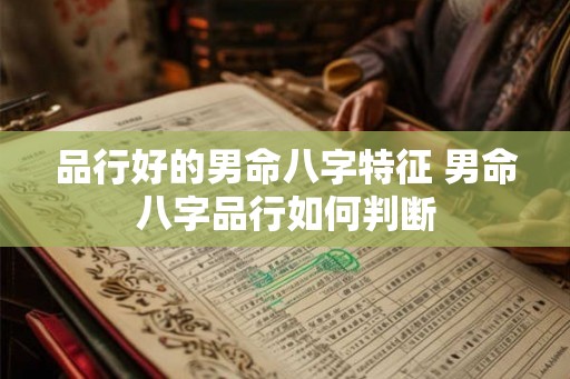 品行好的男命八字特征 男命八字品行如何判断