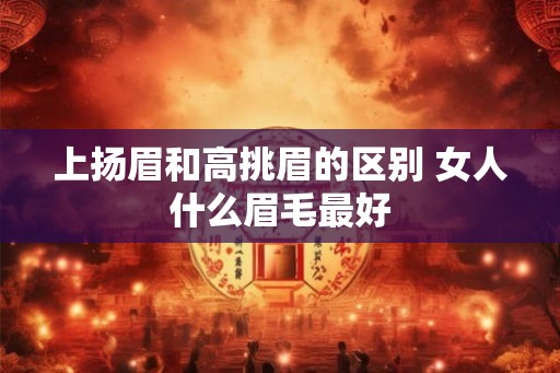 上扬眉和高挑眉的区别 女人什么眉毛最好