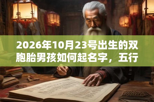 2026年10月23号出生的双胞胎男孩如何起名字，五行属什么