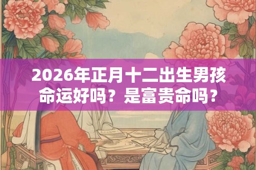 2026年正月十二出生男孩命运好吗?是富贵命吗? 2026年正月十二出生男孩命运好吗?是富贵命吗?