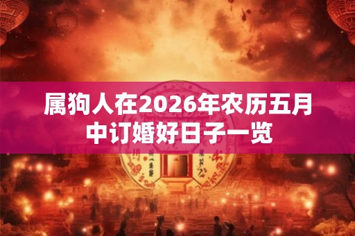 属狗人在2026年农历五月中订婚好日子一览 属狗人在2026年农历五月中订婚好日子一览