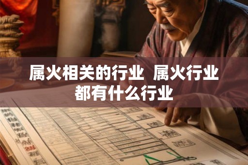 属火相关的行业  属火行业都有什么行业