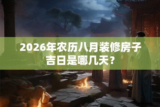 2026年农历八月装修房子吉日是哪几天? 2026年农历八月装修房子吉日是哪几天?