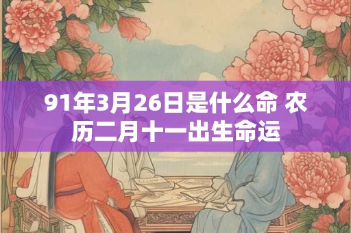 91年3月26日是什么命 农历二月十一出生命运