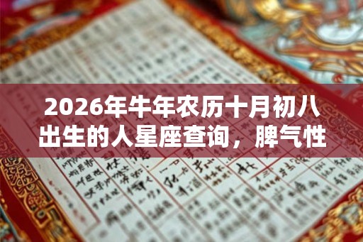 2026年牛年农历十月初八出生的人星座查询，脾气性格有什么特征？