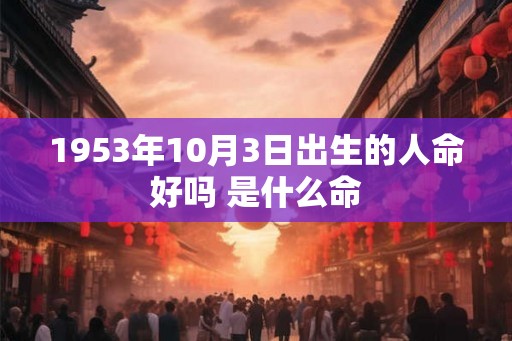 1953年10月3日出生的人命好吗 是什么命