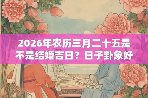 2026年农历三月二十五是不是结婚吉日？日子卦象好吗？