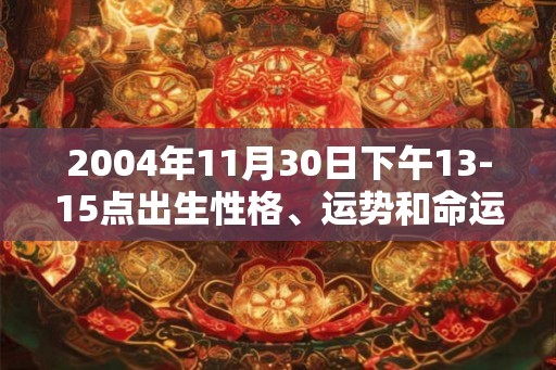 2004年11月30日下午13-15点出生性格、运势和命运