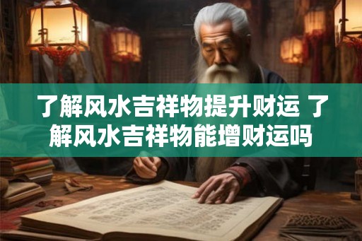 了解风水吉祥物提升财运 了解风水吉祥物能增财运吗