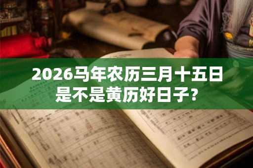 2026马年农历三月十五日是不是黄历好日子？