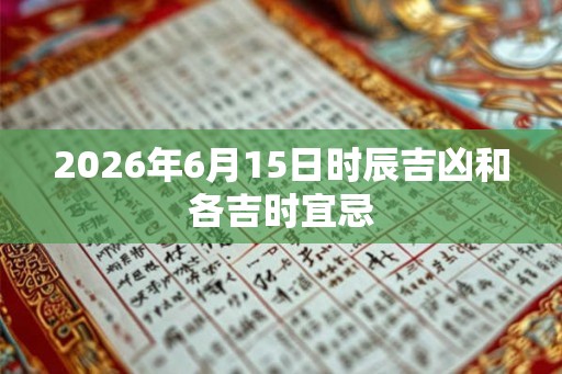 2026年6月15日时辰吉凶和各吉时宜忌