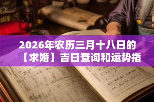 2026年农历三月十八日的【求婚】吉日查询和运势指南