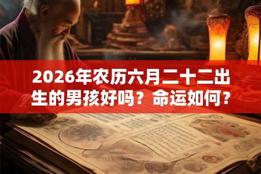 2026年农历六月二十二出生的男孩好吗？命运如何？
