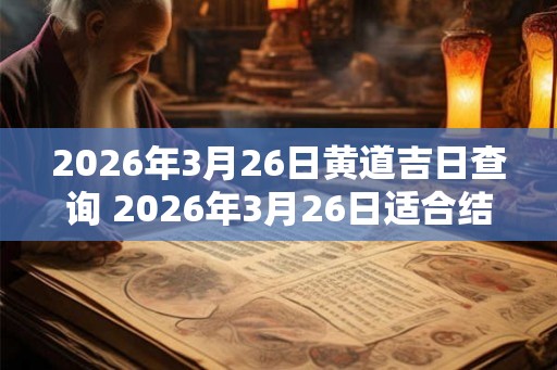 2026年3月26日黄道吉日查询 2026年3月26日适合结婚黄道吉日吗
