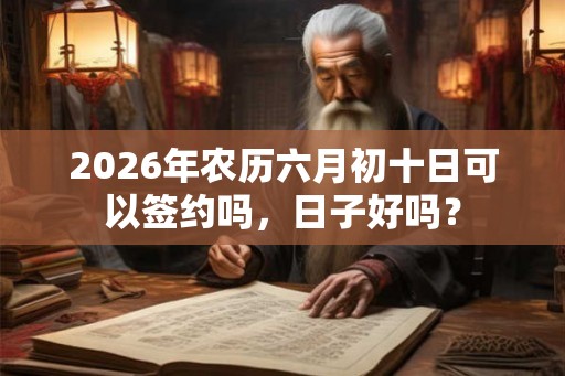 2026年农历六月初十日可以签约吗,日子好吗? 2026年农历六月初十日可以签约吗,日子好吗?