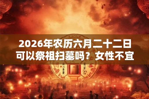 2026年农历六月二十二日可以祭祖扫墓吗？女性不宜去扫墓吗？