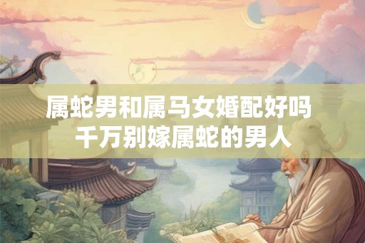 属蛇男和属马女婚配好吗 千万别嫁属蛇的男人