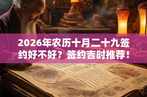 2026年农历十月二十九签约好不好？签约吉时推荐！