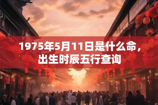 1975年5月11日是什么命，出生时辰五行查询